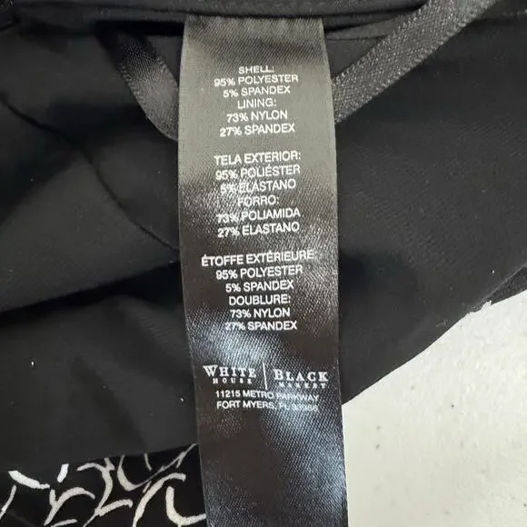 WHBM Instantly Slimming Strapless Sheath Dress Size 8 Tiered Stretch Black White - Picture 10 of 15